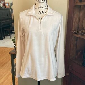 Columbia White Long Sleeve Polo Top